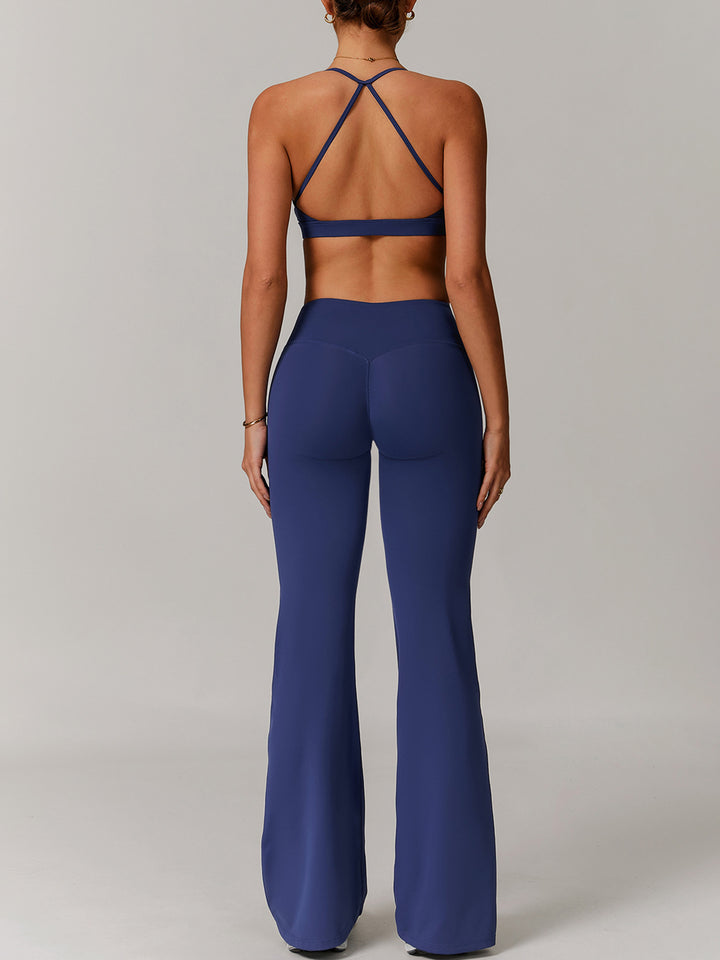 V-Neck Pleated Sports Bras