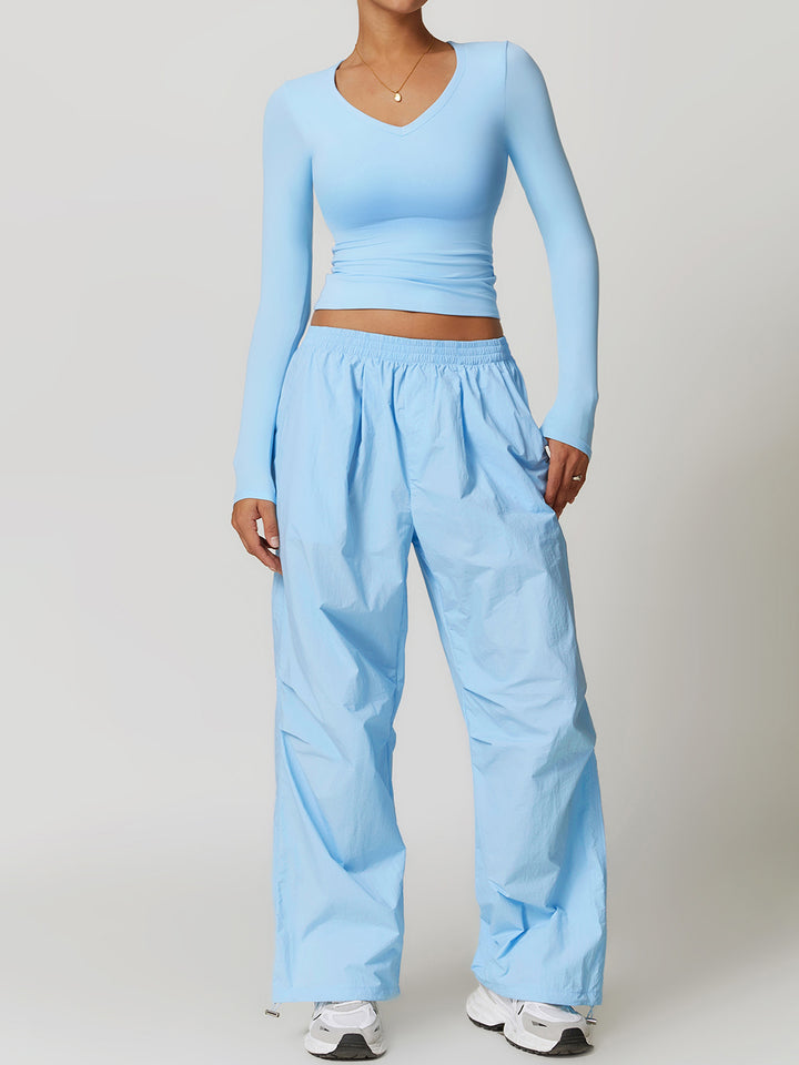 V-Neck Slim Fit Long Sleeve Top