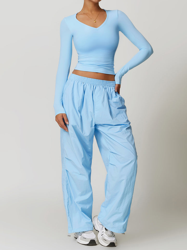 V-Neck Slim Fit Long Sleeve Top