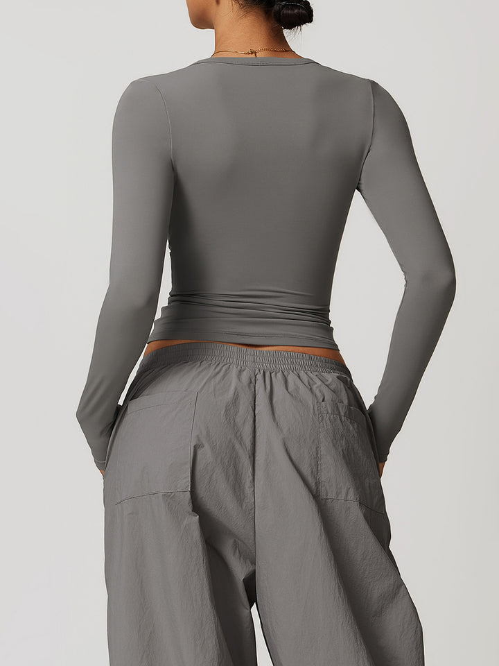 V-Neck Slim Fit Long Sleeve Top