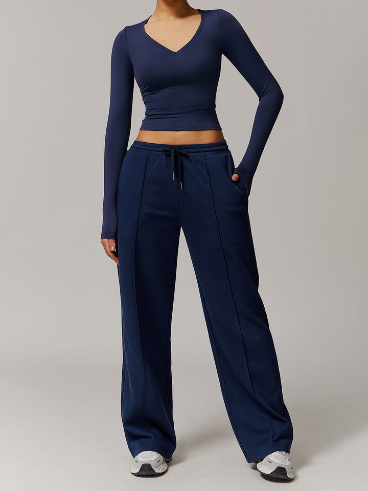 V-Neck Slim Fit Long Sleeve Top