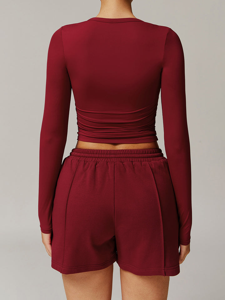 V-Neck Slim Fit Long Sleeve Top