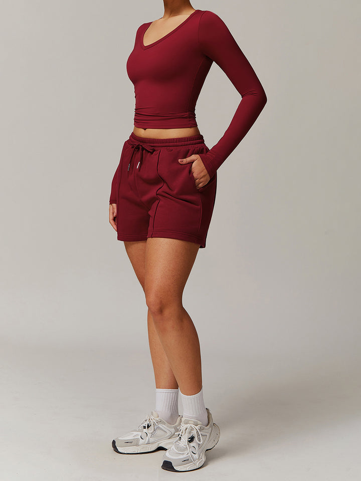 V-Neck Slim Fit Long Sleeve Top