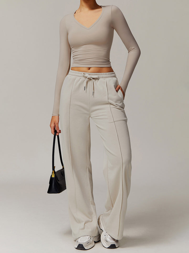 V-Neck Slim Fit Long Sleeve Top