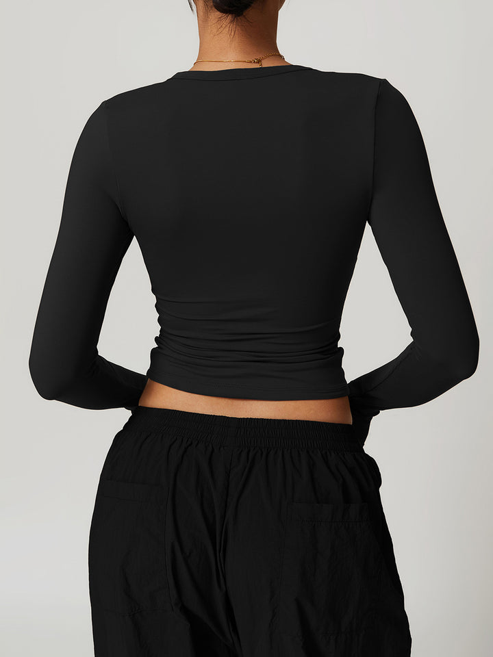 V-Neck Slim Fit Long Sleeve Top