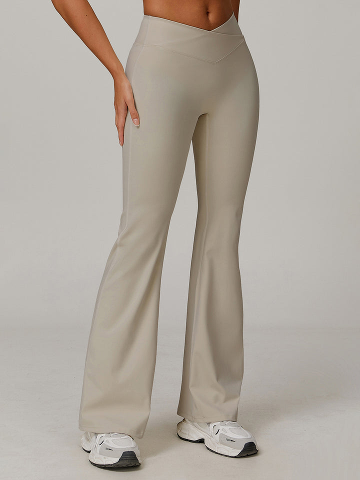 V-Waist Flared Workout Sports Bottoms