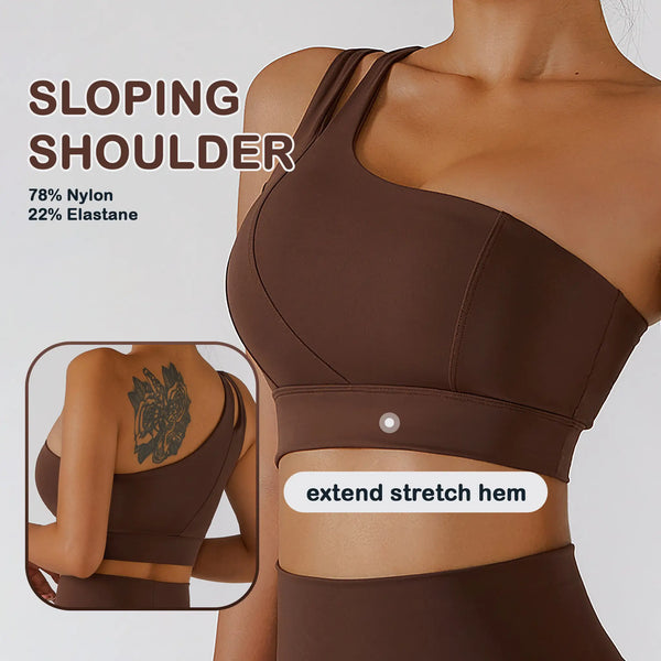 One-shoulder Yoga Beauty Back Sports Bras